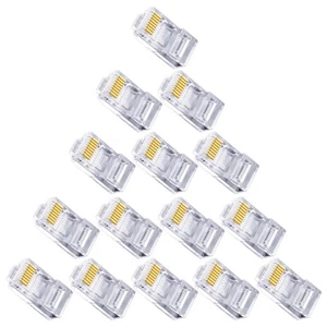 100 PCS Joint Ethernet Cable Crimp Connector Network End - Afbeelding 1 van 12