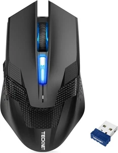 TECKNET Wireless Mouse-USB Ergonomic Optical Wireless, Black&amp;blue  - Picture 1 of 9