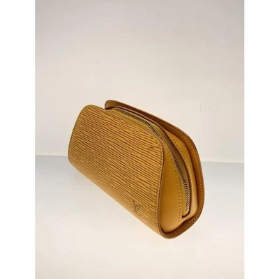 Auténtica bolsa cosmética Louis Vuitton M48449 Pochette cuero Epi amarillo Francia Foto 1 de 4