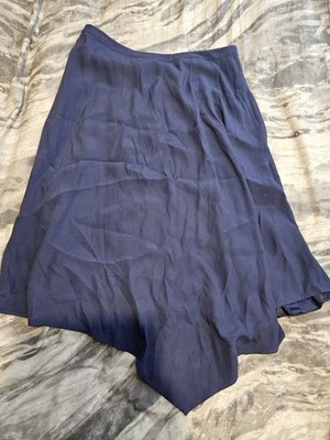 John Lewis Ladies Navy Blue Fold Asymetric Skirt Zip Up Size Uk16 Eur44 Rrp £69 - Image 1 of 4