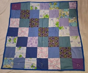 Handmade Quilt Throw Blanket 40x40 Floral Design Vintage - Picture 1 of 10