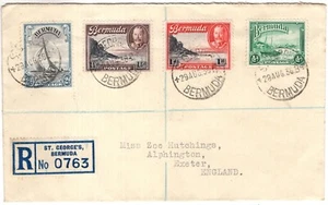 BERMUDA 1936 BILD 1/2d - 2d AUF EINGESCHRIEBENEM EINBAND VON ST GEORGE'S BIS GB - Bild 1 von 2