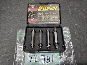 SPEEDOUT DAMAGED SCREW EXTRACTOR 4PC SET W/CASE (TL781) - Picture 1 of 3