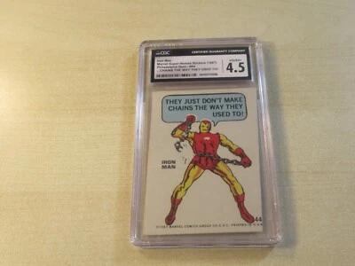 1967 MARVEL SUPER HEROES STICKERS THEY DON'T MAKE CHAINS #44 CGC 4.5 IRON MAN - Image 1 of 4