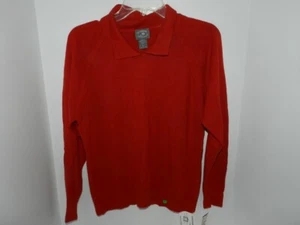 SZ L Deep Red Womens Designers Originals Collar sweater Acrylic luxelon - Picture 1 of 3