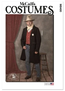 MCCALLS SEWING PATTERN 8352 MENS 44-52 WESTERN COSTUME, LONG COAT, VEST, BANDANA - Picture 1 of 5