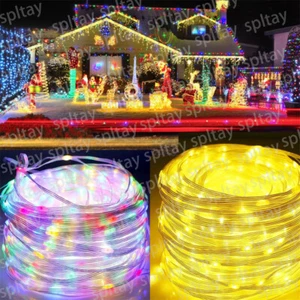 Manguera de luz LED 10M-50M manguera de luz IP65 jardín exterior fiesta cadena de luces - Imagen 1 de 30