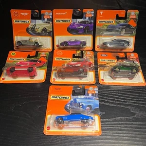 Matchbox Car Lot - 7 "Short Cards" - (McLaren, Lotus, Cadillac) *CIB* - Picture 1 of 5