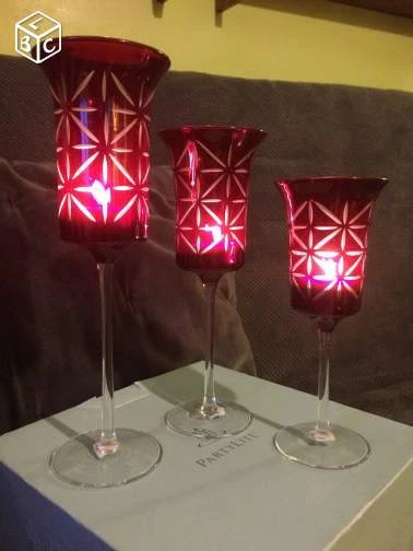 "PARTYLITE TRIO  PORTE  BOUGIE  RAFFINEMENT   ' PARTYLITE " - Photo 1/1