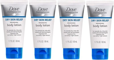 Dove DermaSeries Fragrance Free Body Lotion For Dry Skin Relief 1.7 Pack of 4 - Image 1 of 4