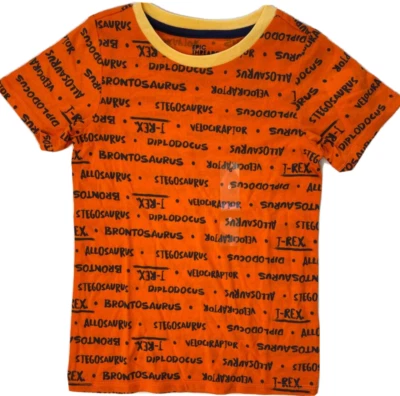 Epic Threads Shirt Girl Size 6 Orange Autumn Glow Dinosaurs Names Pattern - Image 1 of 4