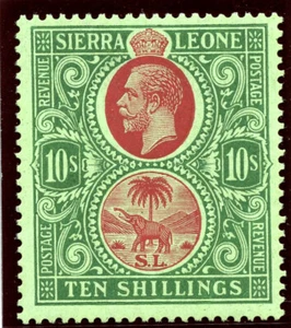 Sierra Leone 1927 KGV 10s red & green/green superb MNH. SG 146. Sc 137. - Picture 1 of 2
