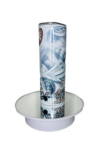 20 Ounce Skinny Tumbler With Lid, Rubber Bottom, Two Straws - Picture 1 of 4