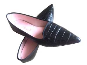 Pretty Ballerinas 38,5 Ballerina Sommerschuh flach schwarz genarbtes Glattleder - Bild 1 von 6