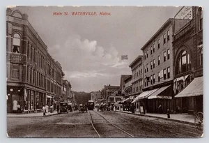 Main Street View Waterville ME Maine RPPC Echtfoto Postkarte - Bild 1 von 2
