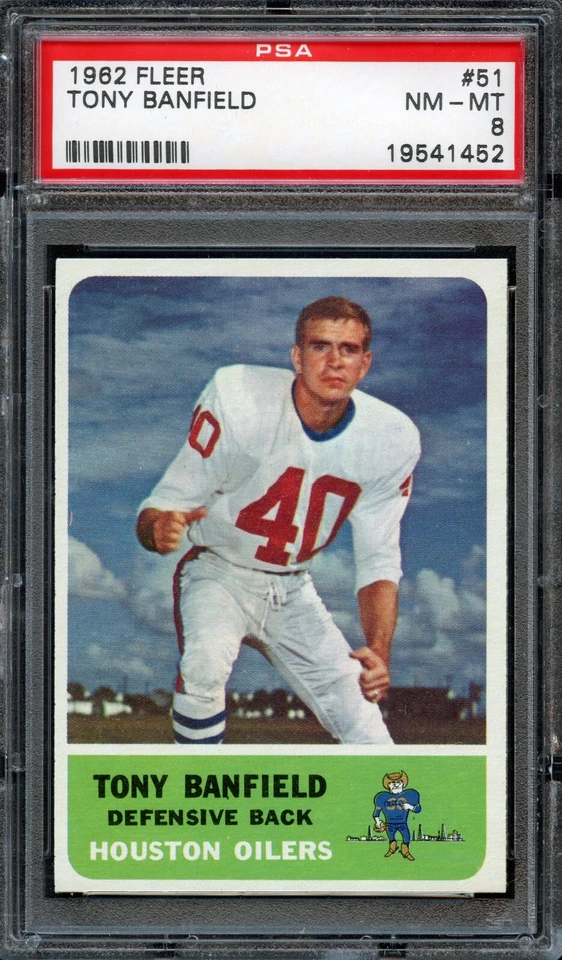 FB - 1962 Fleer - #51 - Tony Banfield - PSA 8 - NM-MT - Image 1 of 2