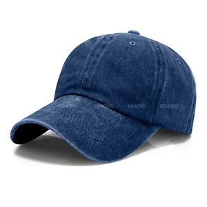 Dyed Cotton Washed Solid Plain Polo Style Baseball Ball Cap Hat Dad - Picture 1 of 35
