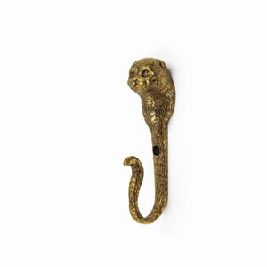 Scottish Fold cat, brass hook for towels, robes, backpacks and leashes - Picture 1 of 14