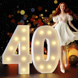 Imprsv Marquee Numbers 3 Feet Tall 40th Birthday Decorations Large Light Up N... - Picture 1 of 7