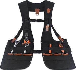 WELKINLAND Top-G Leather Tool Vest for Men - Electrician, Construction - Picture 1 of 12