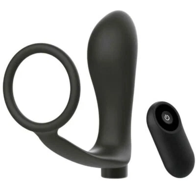 Vibratore anale per prostata fallo vibrante in silicone dildo con anello fallico - Bild 1 von 4