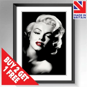 Marilyn Monroe Print Poster Framed Wall Art Fashion Beauty Salon A5 A4 A3 Sizes - Picture 1 of 16