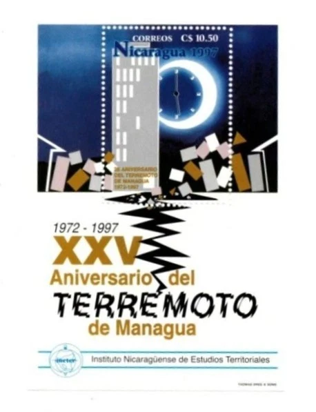 Nicaragua 1998 - Earthquake - Souvenir Stamp Sheet - Scott #2247 - MNH - Image 1 of 1