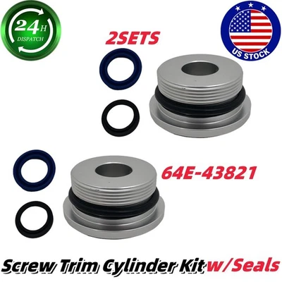 2SET For 1997-UP Screw End w/Seal Tilt &Trim 115-250HP Yamaha Outboard 64E-43821 - Image 1 of 4