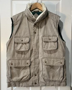 Chaleco Eddie Bauer Años 80 Plumón de Ganso Cuello Pana Acolchado DE COLECCIÓN Talla Grande - Imagen 1 de 14