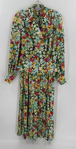 GORGEOUS ANNE CRIMMINS FOR UMI COLLECTION MULTICOLOR 100% SILK SKIRT SUIT-SIZE 8 - Picture 1 of 14