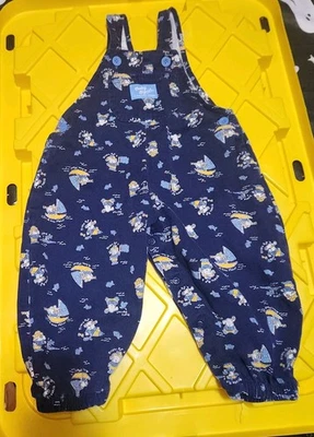 Vintage OshKosh B'gosh Pirate Parrot Pup Sea Overalls Made In USA 18 Months Nice - Image 1 of 4