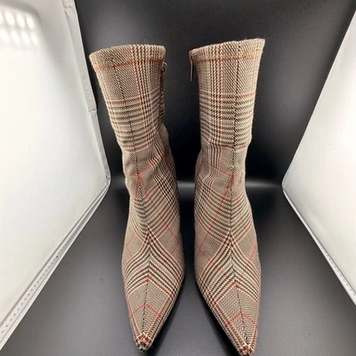 Botín Jeffrey Campbell Sirena Marrón y Rojo a Cuadros Foto 1 de 4