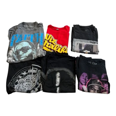 Lote de 6 camisetas de reventa de música hip hop pop Ice Cube Wiz Her Pop Smoke Rap LEER Foto 1 de 4
