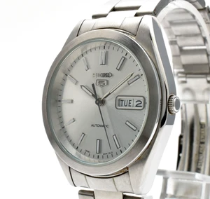 Vintage 1995 [N MINT] SEIKO 5 7S26-0420 Silver Day Date AT Men's Watch JAPAN - Picture 1 of 13