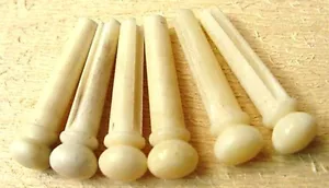 OLD STYLE BONE GUITAR BRIDGE PINS - Picture 1 of 5