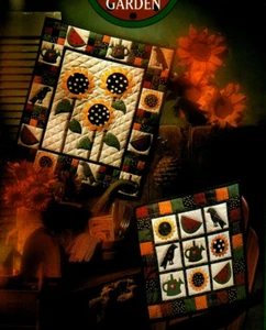 Sommer Garten Wanddecke Muster Sonnenblumen Krähen Wassermelonen Gießkannen - Bild 1 von 2