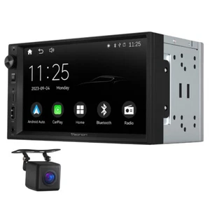 CAM+Double 2DIN 7" QLED Android Auto Apple CarPlay Car Stereo Radio GPS Navi DSP - Picture 1 of 16