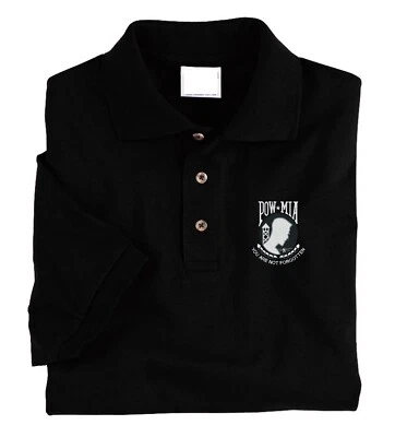 POW MIA Military Embroidered Polo #834 - Image 1 of 3