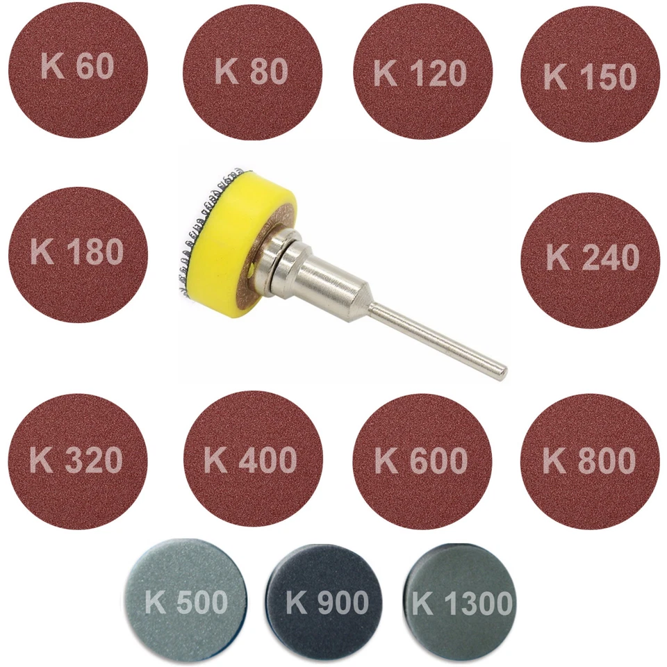Schleifscheibe Schleifteller Schleifpapier 25mm Dremel Proxxon Körnug 60 -> 1300