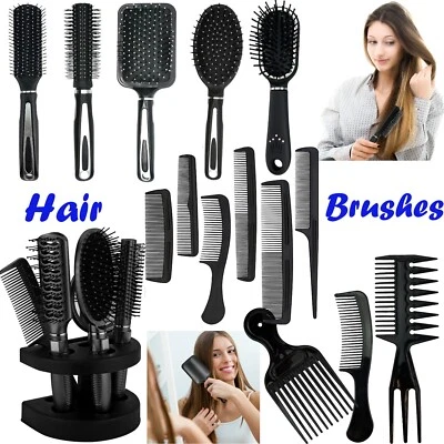 Professional Paddle Hairbrush,Vent,Round Salon Hairbrush Hair Set Detangler Comb