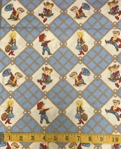 CUTE NOVELTY COWBOY KID PRINT 100% COTTON FABRIC 15” Long OOP - Picture 1 of 2