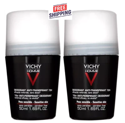 2 PACK Vichy Homme 72HR Anti-Perspirant Deodorant Extreme Control 50ml - Image 1 of 4