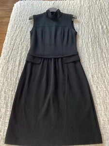 Etro Black Crepe 50's-60's Audrey Hepburn Sheath Dress, Size 42/10 - Picture 1 of 10