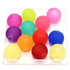 30 Mixed Color Frosted Acrylic Round Beads 14mm Smooth Ball Rubber Tone