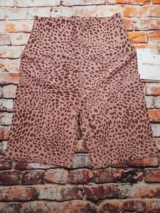 New Beyond Yoga Pink Brown Cheetah Space Dye Bike Shorts High Waist Choose Size - Picture 1 of 5