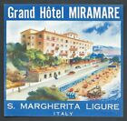 Grand Hotel Miramare S.MARGHERITA LIGURE Italy ? vintage luggage label