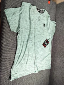 Lions crest English Laundry Men Shirt 3X Seafoam S-S Crewneck Casual Striped NEW - Picture 1 of 12