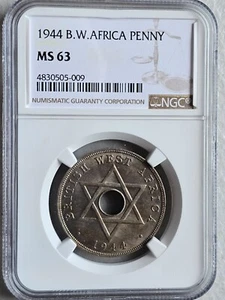 British West Africa 1 Penny 1944 NGC MS 63 - Picture 1 of 2