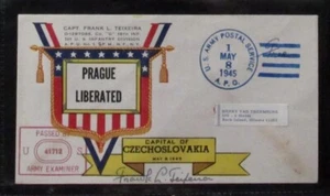 Teixeira cachet cover signed Prague Liberated 1945 War Patriotic censor - Picture 1 of 1