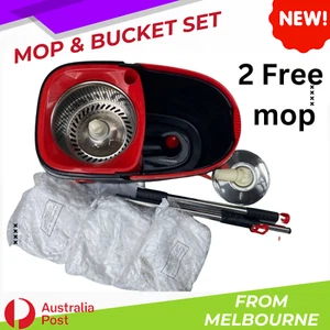 360° Spin Mop Bucket Set Stainless Steel Wet Dry Microfiber 2Head Au - Picture 1 of 9